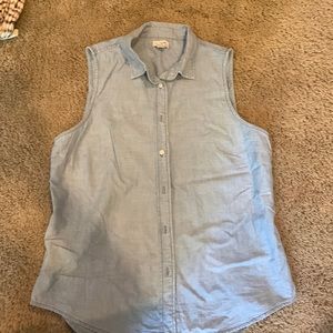 JCrew sleeveless chambray shirt